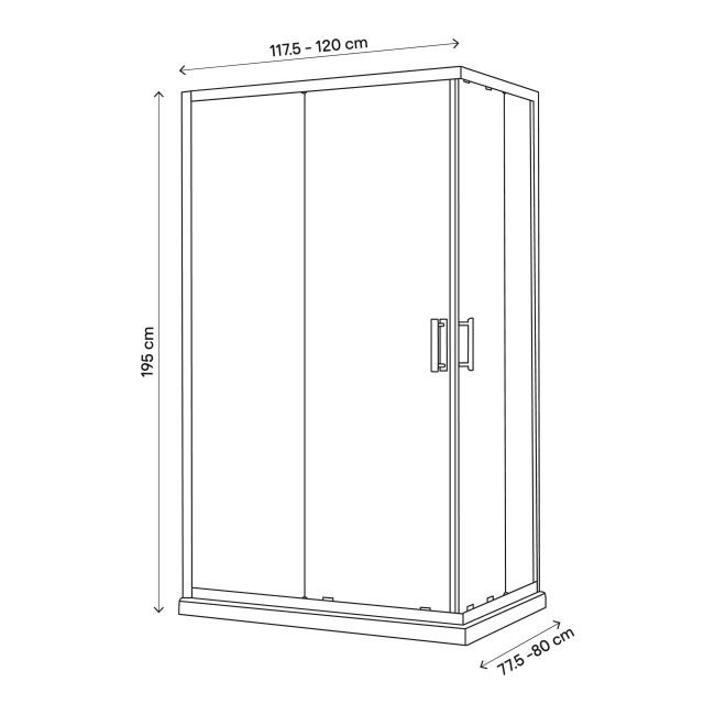 Kabina Prysznicowa Prostokatna Goodhome Beloya 80 X 120 X 195 Cm
