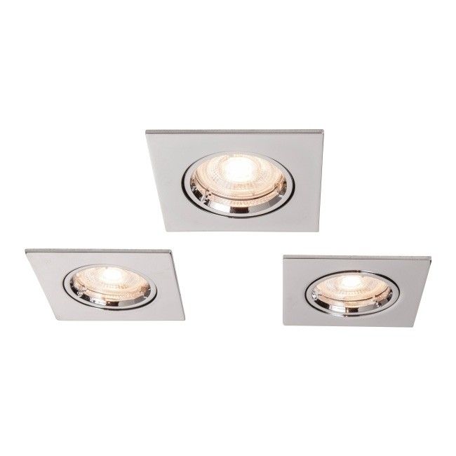 Oczka Kwadratowe Led Colours Esope Gu10 Chrom 3 Szt Oprawy Stropowe Castorama