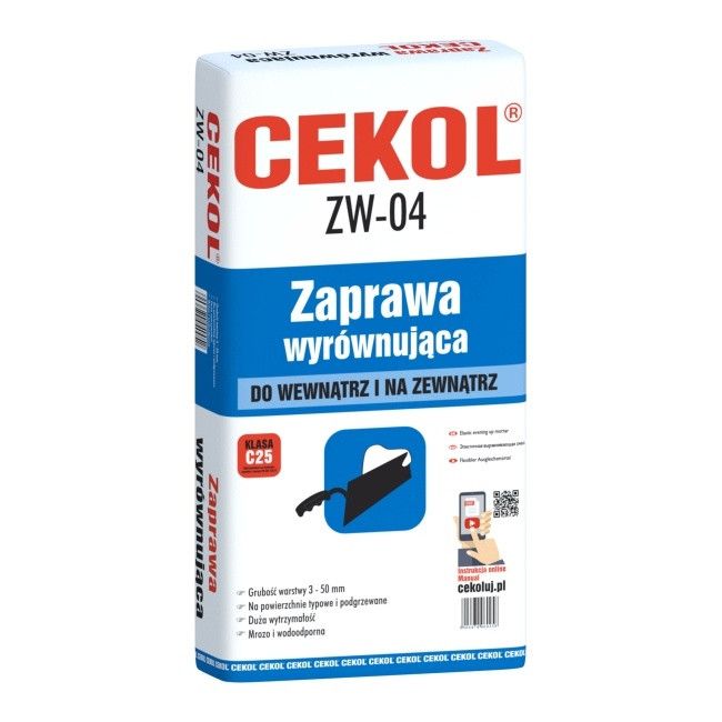 Dzwig Podnoszac Plyte Betonowa Na Wysokosc 25 M Zaprawa wyrównująca Cekol ZW-04 22 kg - Zaprawy wyrównujące - Zaprawy