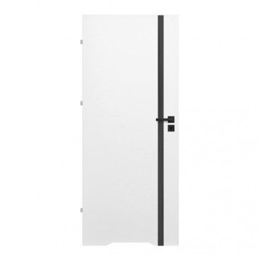 Drzwi z podcięciem Exmoor 60 lewe białe czarna szyba