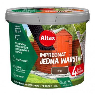 Impregnat Altax Jedna Warstwa drewno/beton brązowy 5l