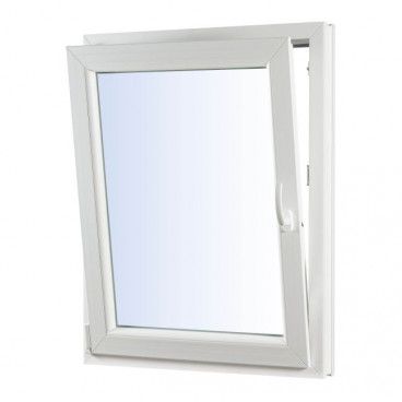 Okno PCV rozwierno-uchylne dwuszybowe 565 x 835 mm lewe białe/antracyt