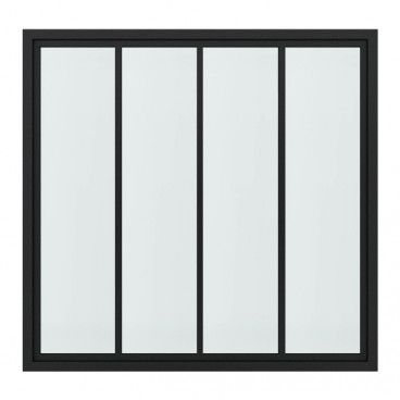 Okno stałe GoodHome 4 panele czarne industrialne