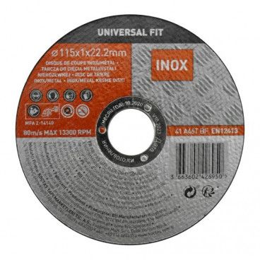 Tarcza do cięcia metalu inox Universal fit 115 x 1 mm