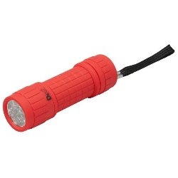  Latarka Diall 9 LED gumowa czerwona 3 x AAA 