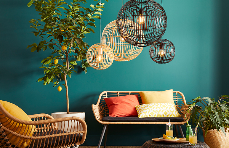 Lampa wisząca GoodHome Dacite 1 x 40 W E27 48 cm ciemny bambus