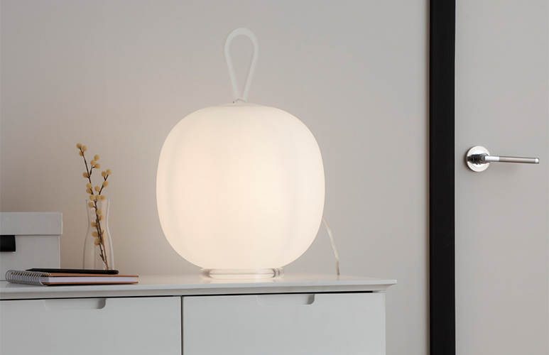 Lampa stołowa GoodHome Armanty 1-punktowa E27 biała