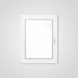 Okno PCV rozwierno - uchylne 865 x 1135 mm białe lewe